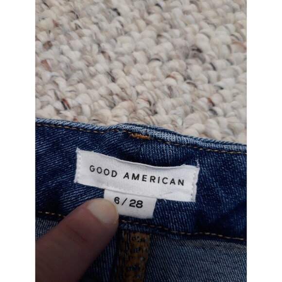 6/28 Good American Good Waist High Rise Ripped Distressed Skinny Jeans - Picture 6 of 7